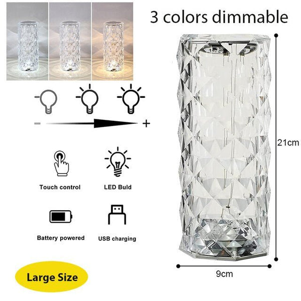 Rose Crystal Touch Control Lamp