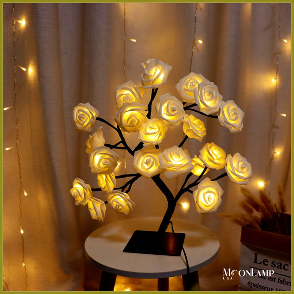 rose tree table lamp yellow