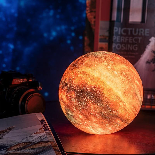 Orange 3in Galaxy Moon Lamp 