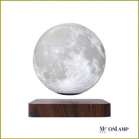 6 inch levitating Moon Lamp with wooden magnetic base 