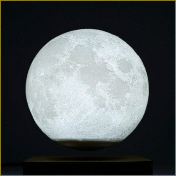 6 inch levitating moon lamp with square wooden stand