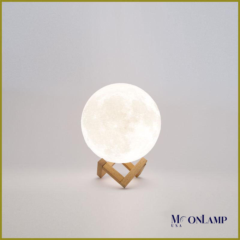 Moon lamp with wooden stand 3 inches