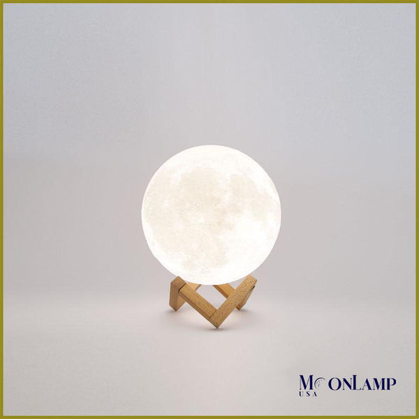 Moon lamp with wooden stand 3 inches