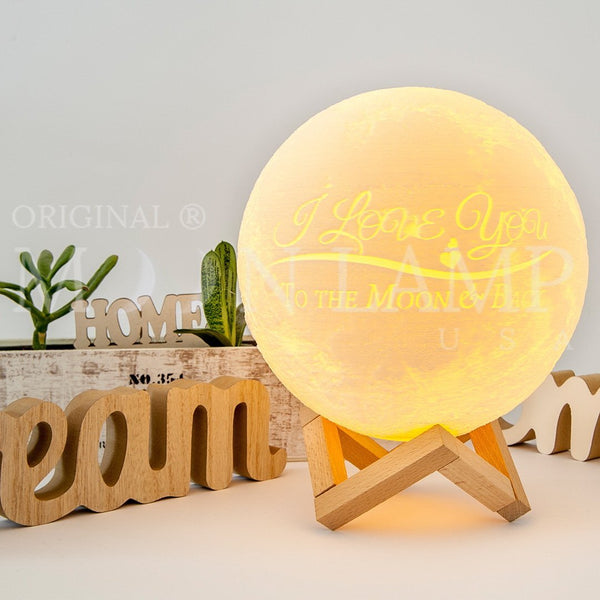 6 inch personalized lamp with 3d printed text