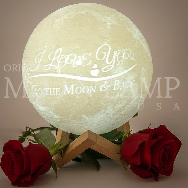 romantic message printed in small customized moon lamp